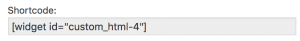 Widget Shortcode